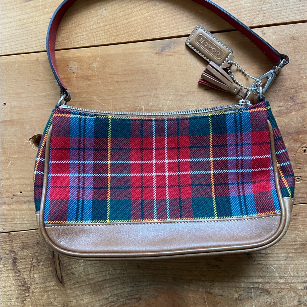Coach Plaid Baguette Bag - Like New